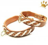 : Hundehalsband Empire : Hundehalsband Empire Double Cognac-Creme
