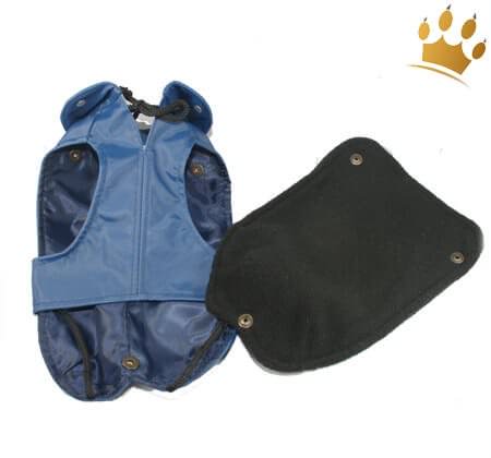 Hunde-Regenmantel Pioggia 2 in 1 Blau Detail