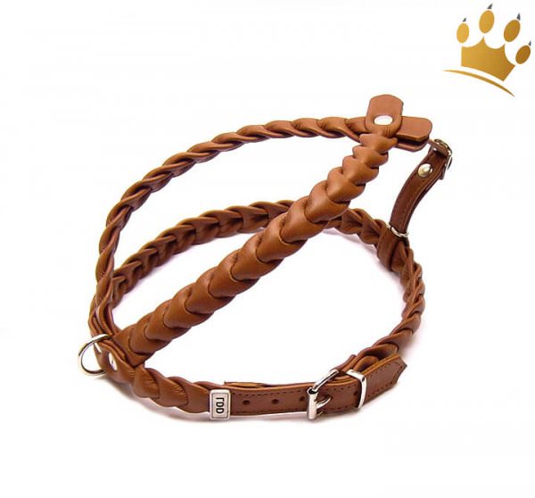 Leder-Hundegeschirr Ascot Cognac