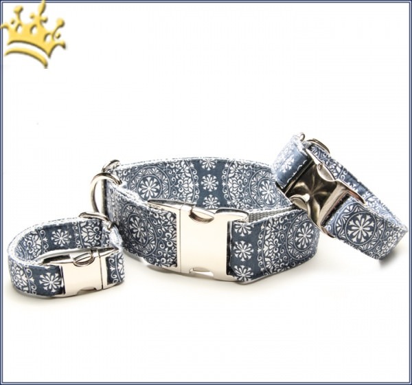 Hundehalsband Mandalas Royalblau