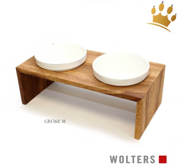 Premium Doppelnapf Gohan Teak