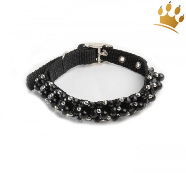 Schmuckhalsband Kristall Black