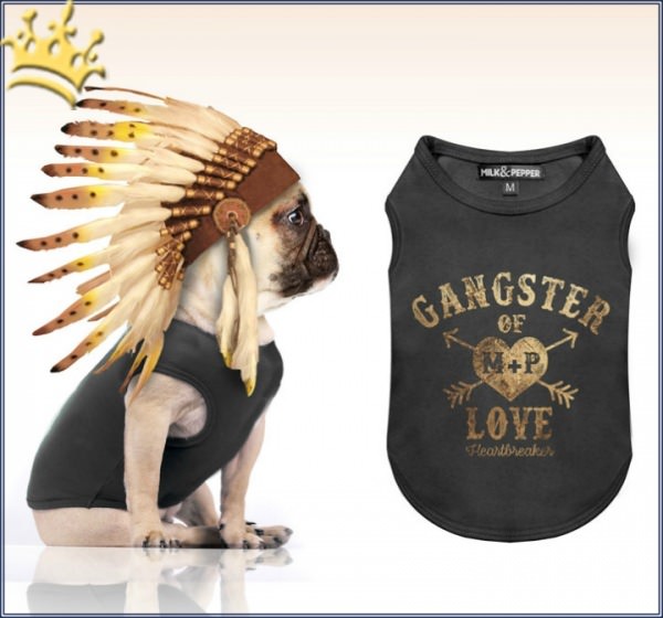 Milk & Pepper Hunde-T-Shirt Gangster of Love