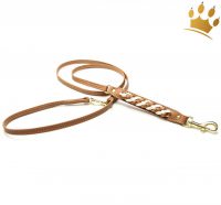 Hundeleine aus Leder Empire Double Cognac-Creme Hundeleine aus Leder Empire Double Cognac-Creme