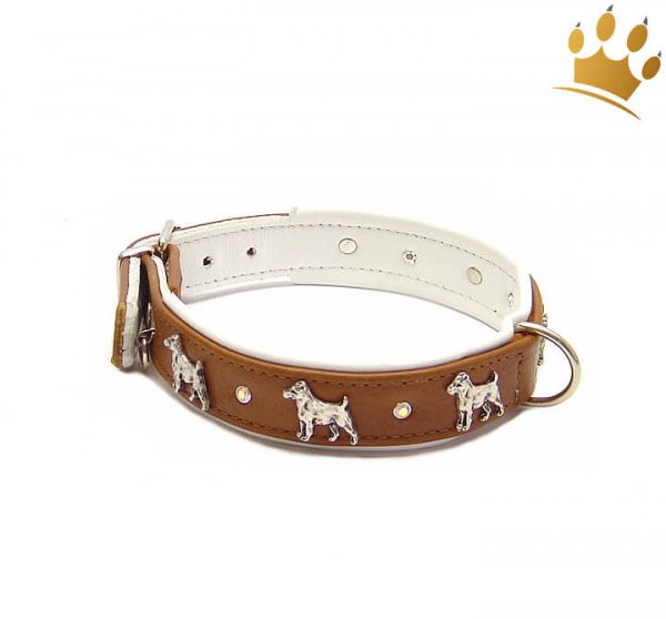 Motivhalsband Jack Russel Cognac Strass