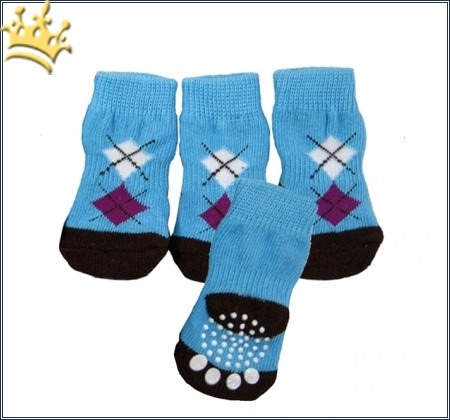 Hundesocken Argyle Hellblau