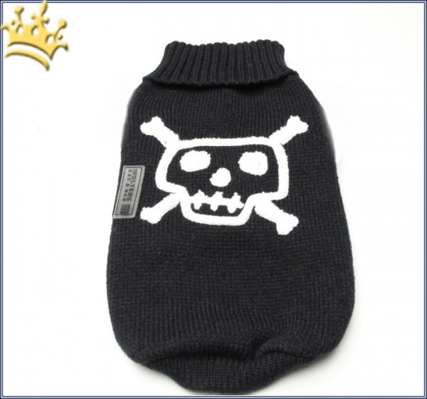 Hundepullover Little Skull Schwarz