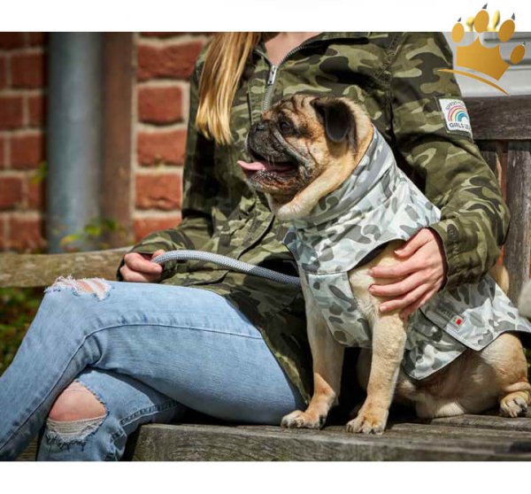 Winter Hundeparka Camouflage Grey Mops & Co.
