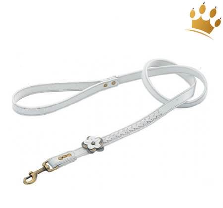 Hundeleine Dosha Dog Flower White