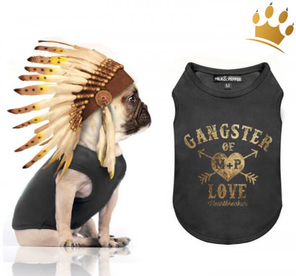 Milk & Pepper Hunde-T-Shirt Gangster of Love