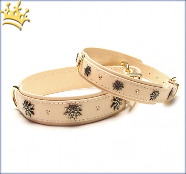 Hundehalsband Edelweiß Bavaria Elfenbein