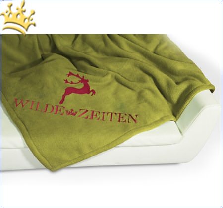 Hundedecke Wilde Zeiten Pistazie / Rot