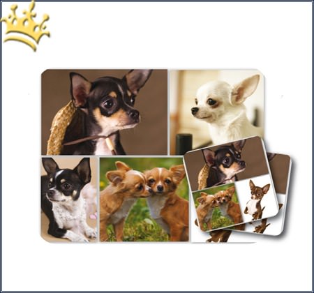 Mousepad & Untersetzer Chihuahua 3er-Set