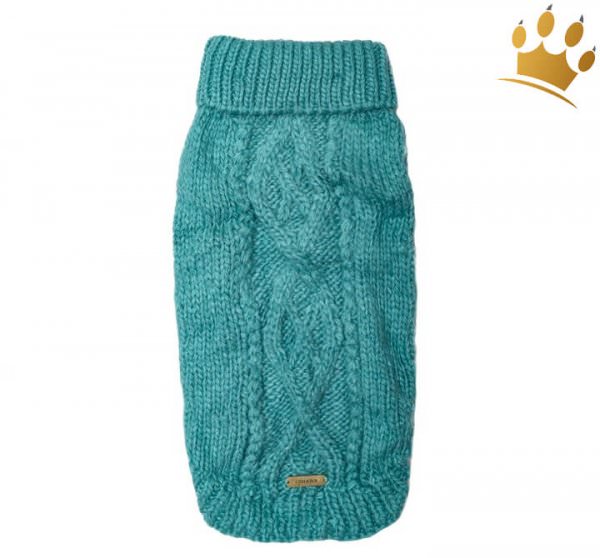 Hundepullover Zöpfli Türkis