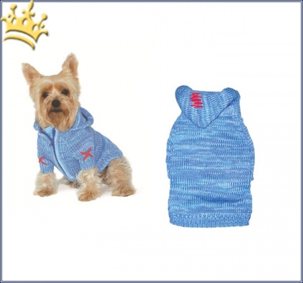 Hundepullover Hoodie Cross Blau