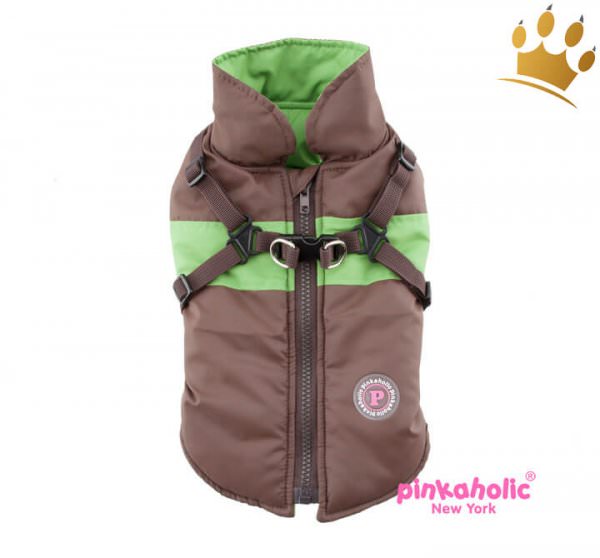 Pinkaholic Hundemantel Aiden Braun Vorne