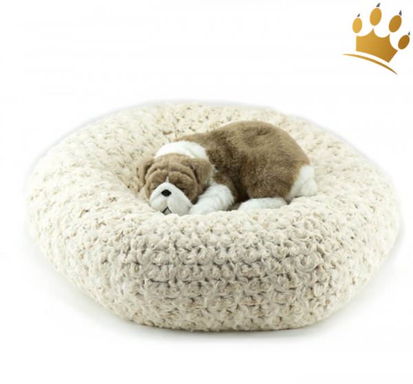 Hundebett Donut Round Frosted Camel Curl