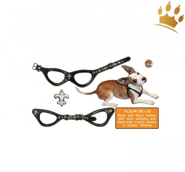 Pet Flys Hundegeschirr Fleur de Lis Black