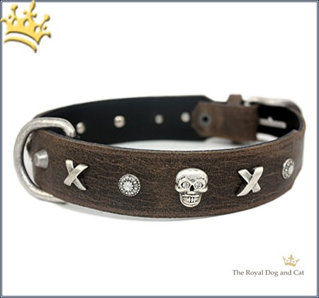 Lederhalsband Piraten Antik Braun