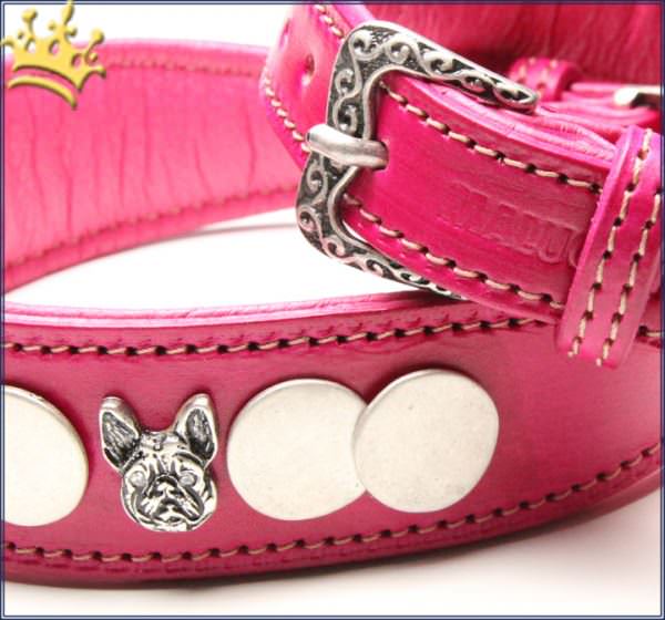 Malucchi Hundehalsband französisch Bulldogge Pink