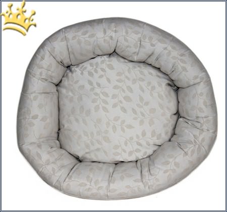 Hundebett Shiny Leaves Beige-Grau Rund