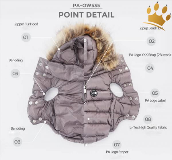 Puppyangel Hundeweste Double Down Hood Grau