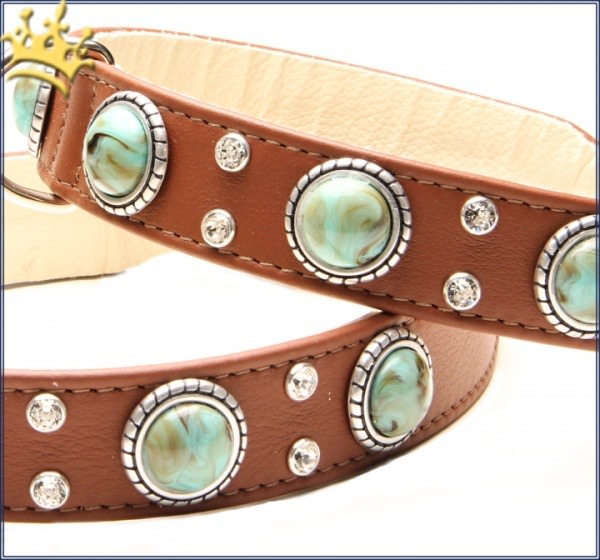 Hundehalsband Palma Deluxe Braun Detail