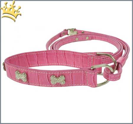 Halsband mit Leine Two in one pink