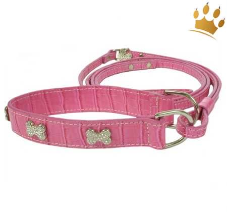 Halsband mit Leine Two in one pink