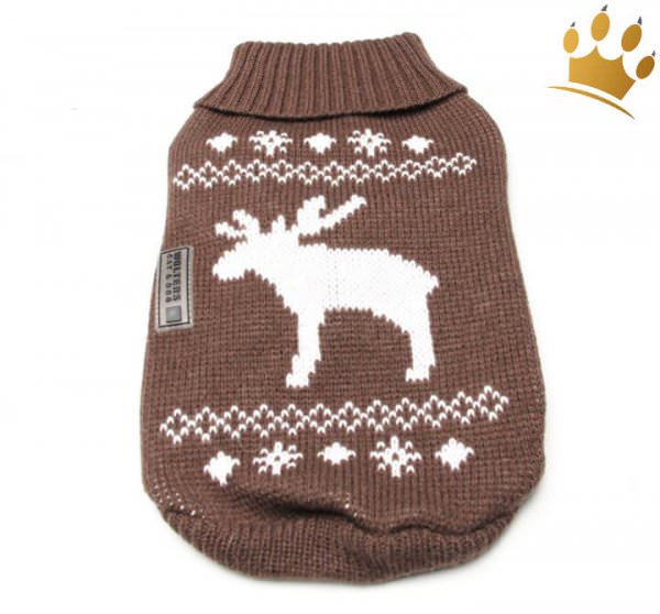 Hundepullover Little Elch Braun