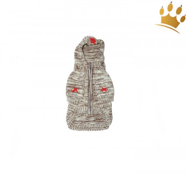 Hundepullover Hoodie Cross Braun