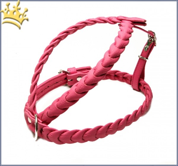 Leder-Hundegeschirr Ascot Himbeere