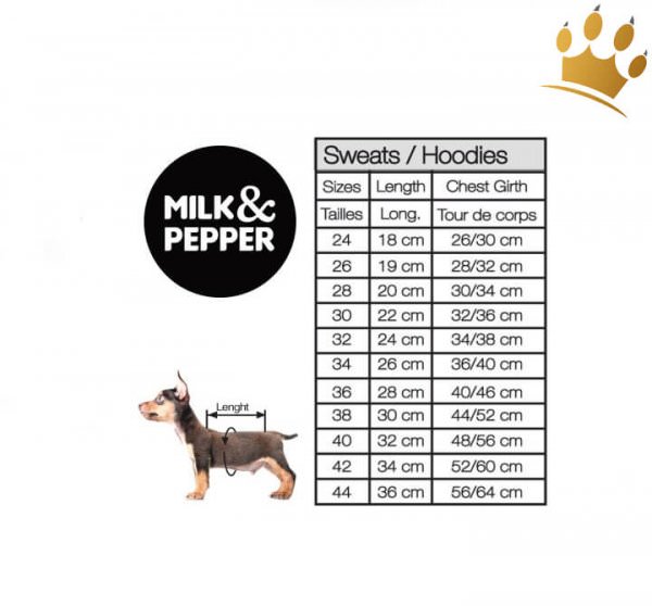 Milk & Pepper Hundesweater Groessen