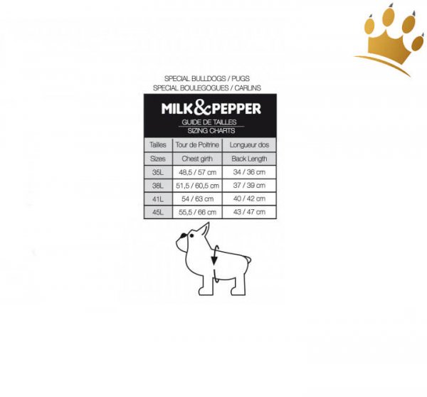 Milk & Pepper Tribord Bully-Mops Hunderegenmantel Groessen