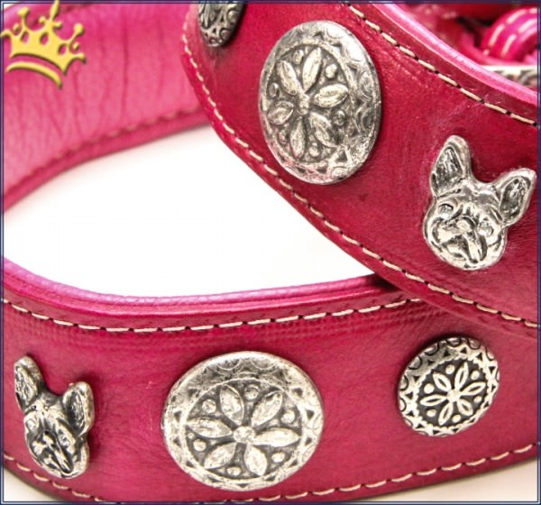 Malucchi Hundehalsband Imperial Bulldogge Pink Detail