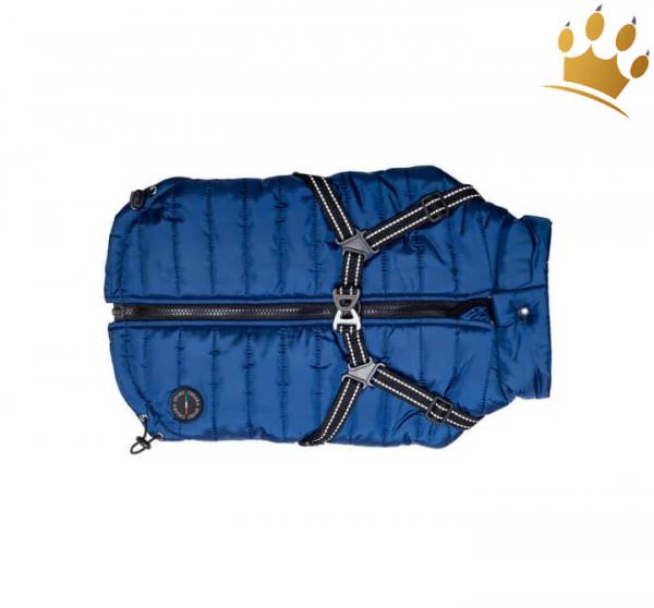 Hundewendemantel mit Geschirr Nikitita Blau
