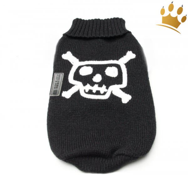 Hundepullover Little Skull Schwarz