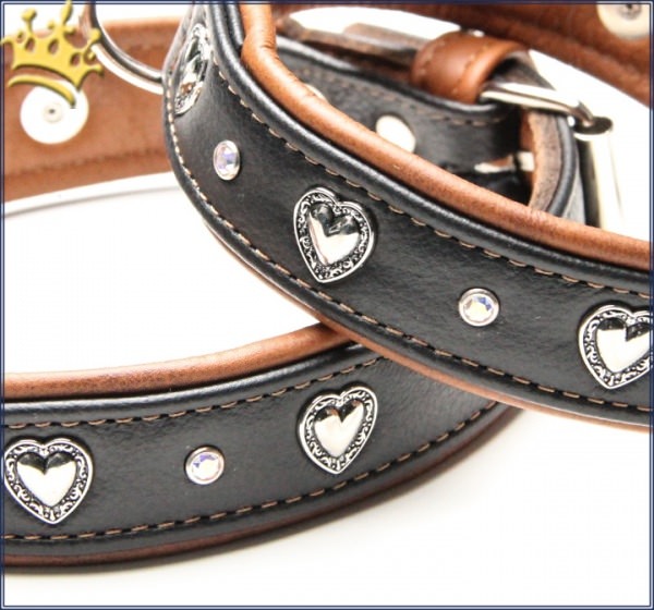 Halsband Herzel Deluxe Schwarz Detail