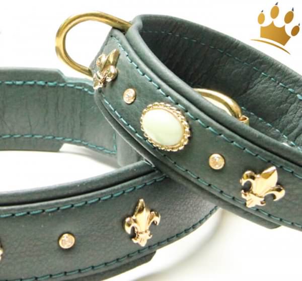 Hundehalsband Fleur de Lis Grand Jade