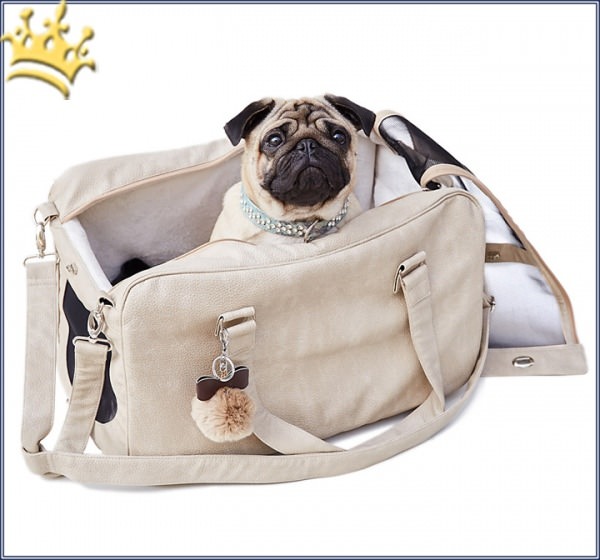 Hundetasche St. Tropez Nubuk Creme Deluxe XL