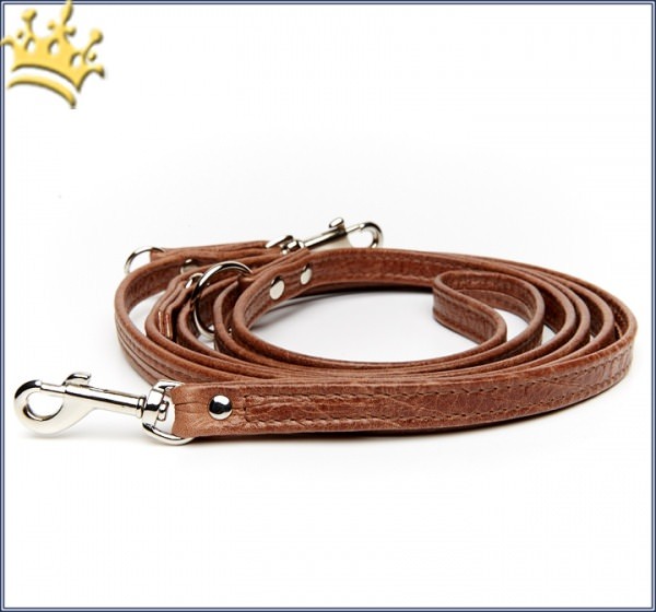 Hundeleine Croc Cognac verstellbar 230 cm