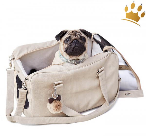 Hundetasche St. Tropez Nubuk Creme Deluxe XL