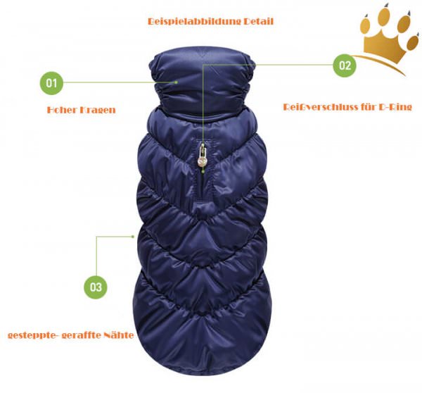 Puppy Angel Hundemantel Luxury Faux Down Navy