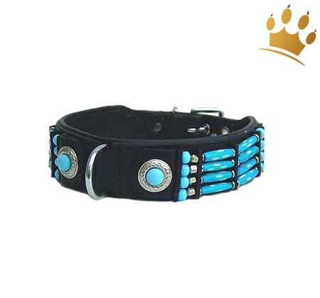 Hundehalsband Leder Blue River