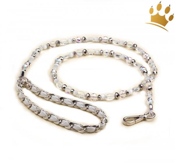 Designer-Hundeschmuckleine 5th Avenue White