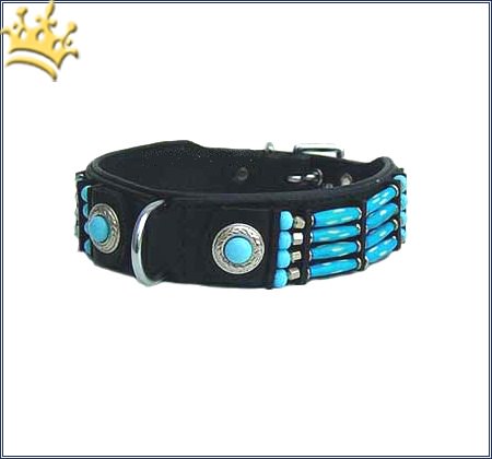 Hundehalsband Leder Blue River
