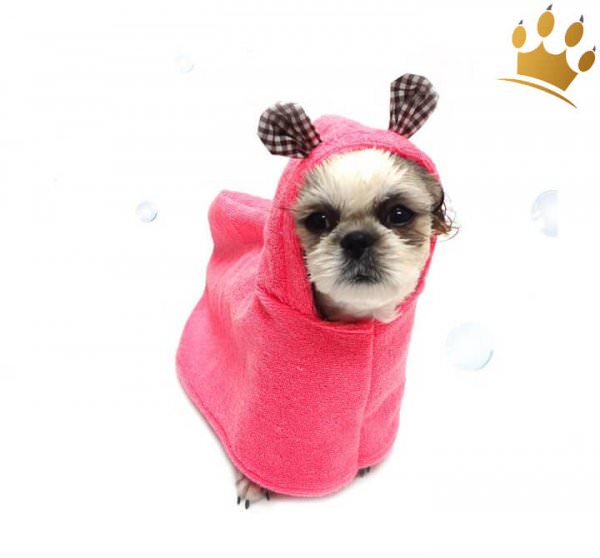 Hundebadecape Pink
