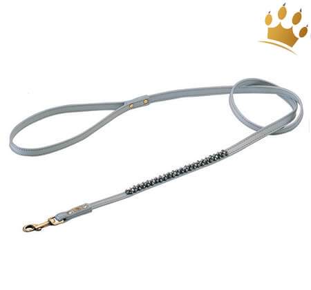 Hundeleine Dosha Dog Mini Beads Grau