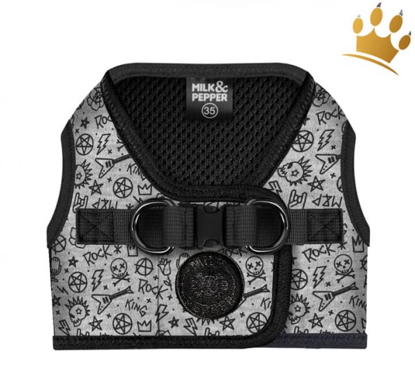 Milk & Pepper Step InTravis Hundegeschirr Grau