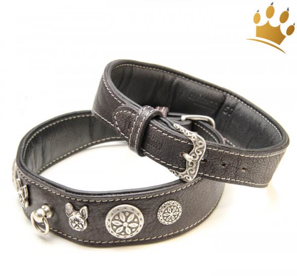 Malucchi Hundehalsband Imperial Bulldogge Schwarz